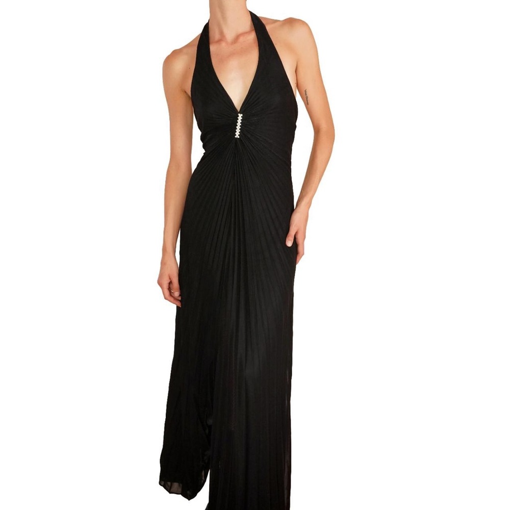 Navy Blue Halter Dress for Formal Events